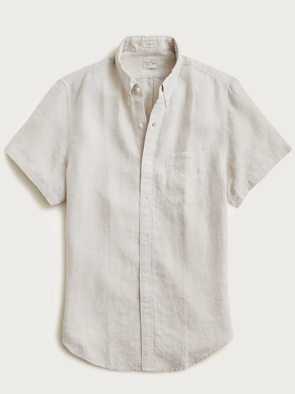 BRAND NEW J.Crew Beige Short-Sleeve Baird McNutt Irish Linen Shirt in Small